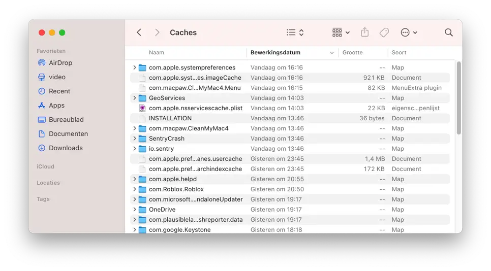 mac sneller maken op schonen van cache bestanden
