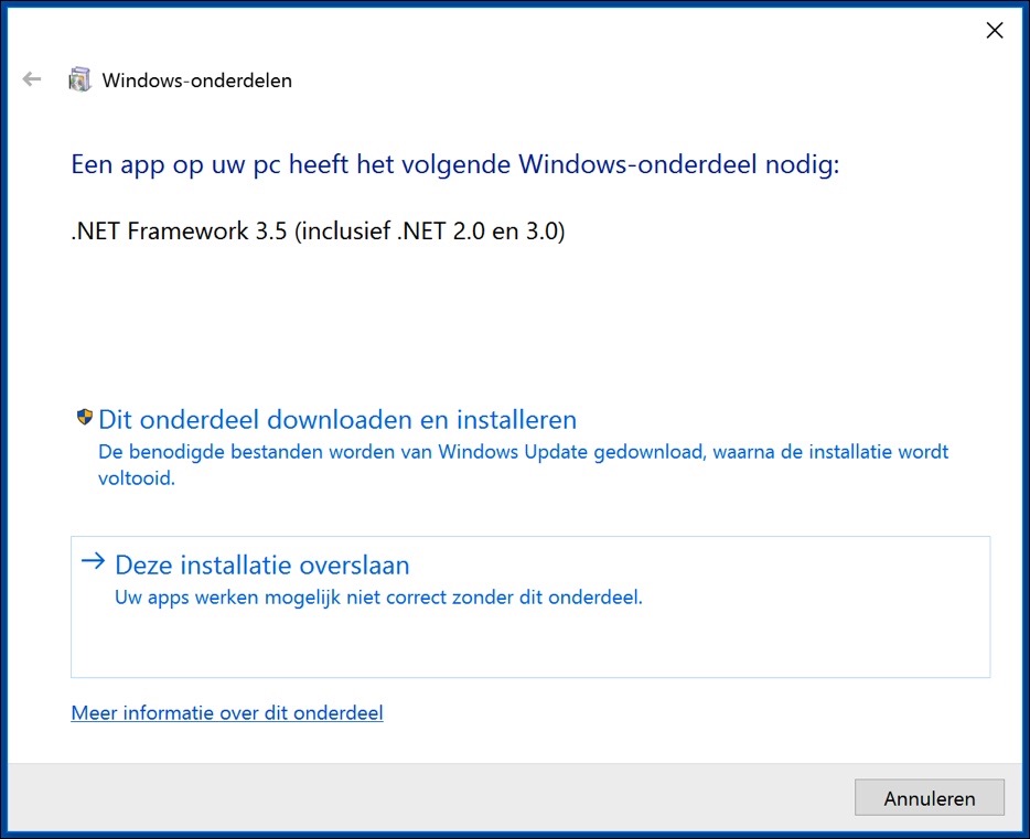 gpedit.msc windows 10 net framework 3.5 installeren