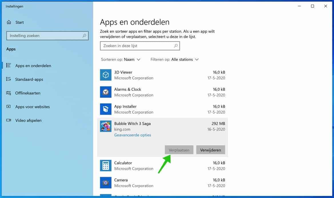 Apps Verplaatsen Naar Een Andere Schijf In Windows 10 - PC Tips