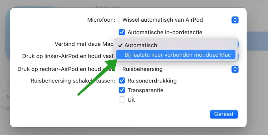 Airpods automatisch verbinden met mac uitschakelen