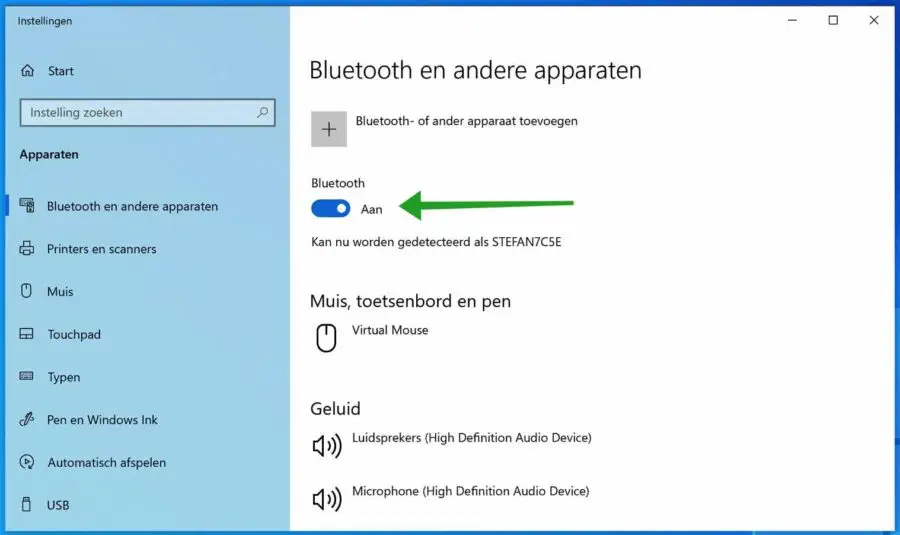 Bluetooth inschakelen Windows
