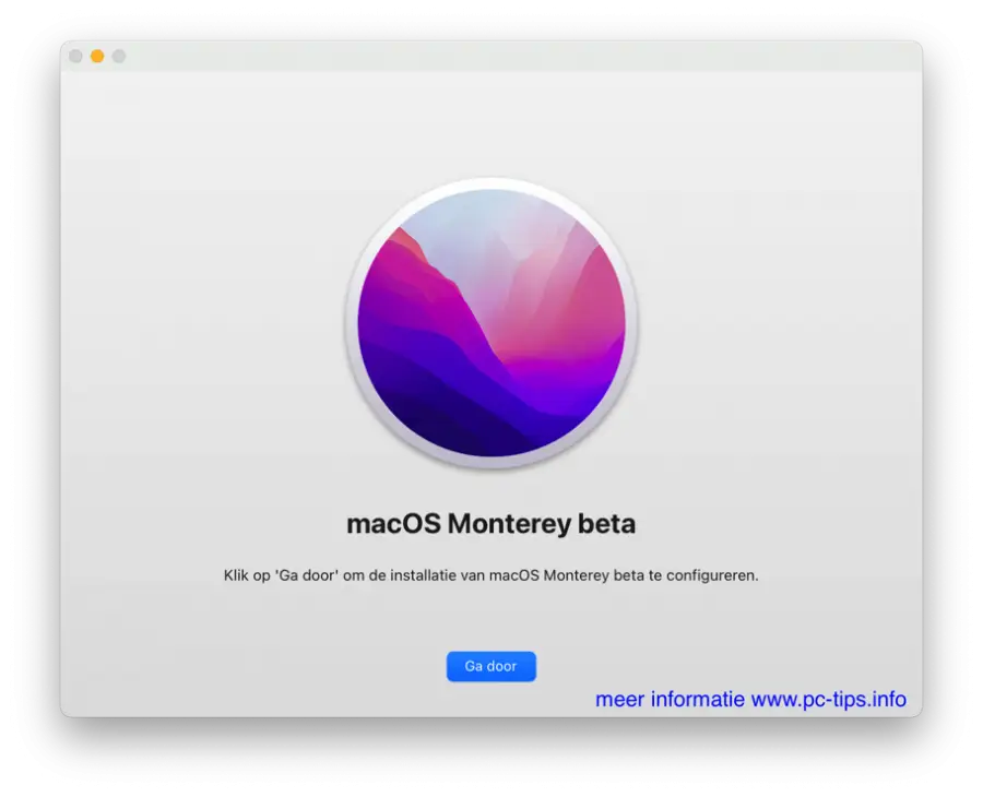 macOS Monterey beta pkg installatie bestand