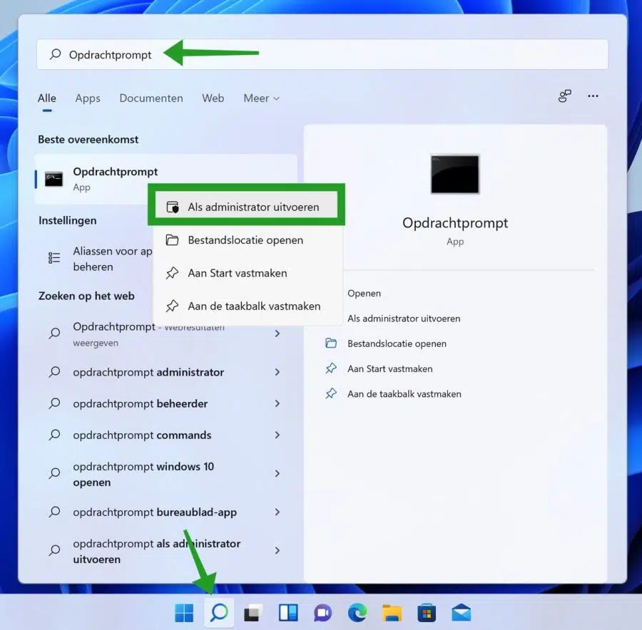Opdrachtprompt openen als Administrator in Windows 11