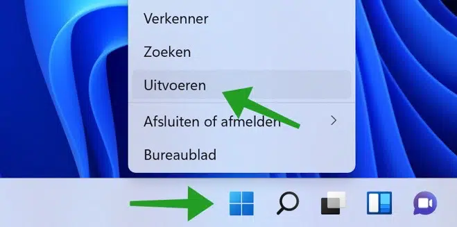 Uitvoeren openen in Windows 11