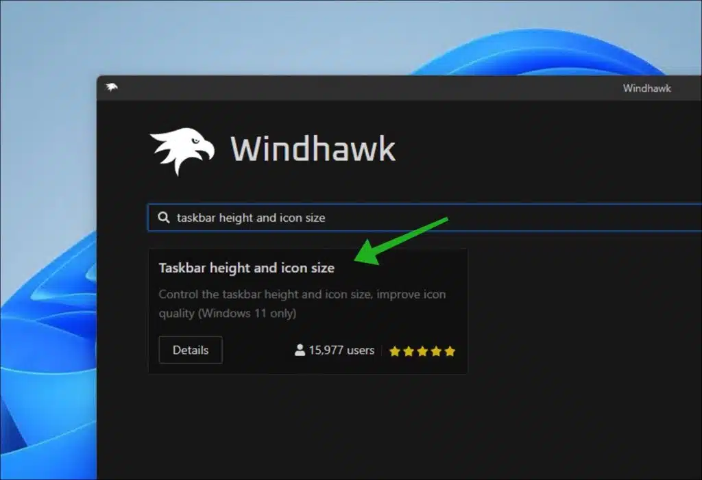 Taskbar height and icon size in windhawk