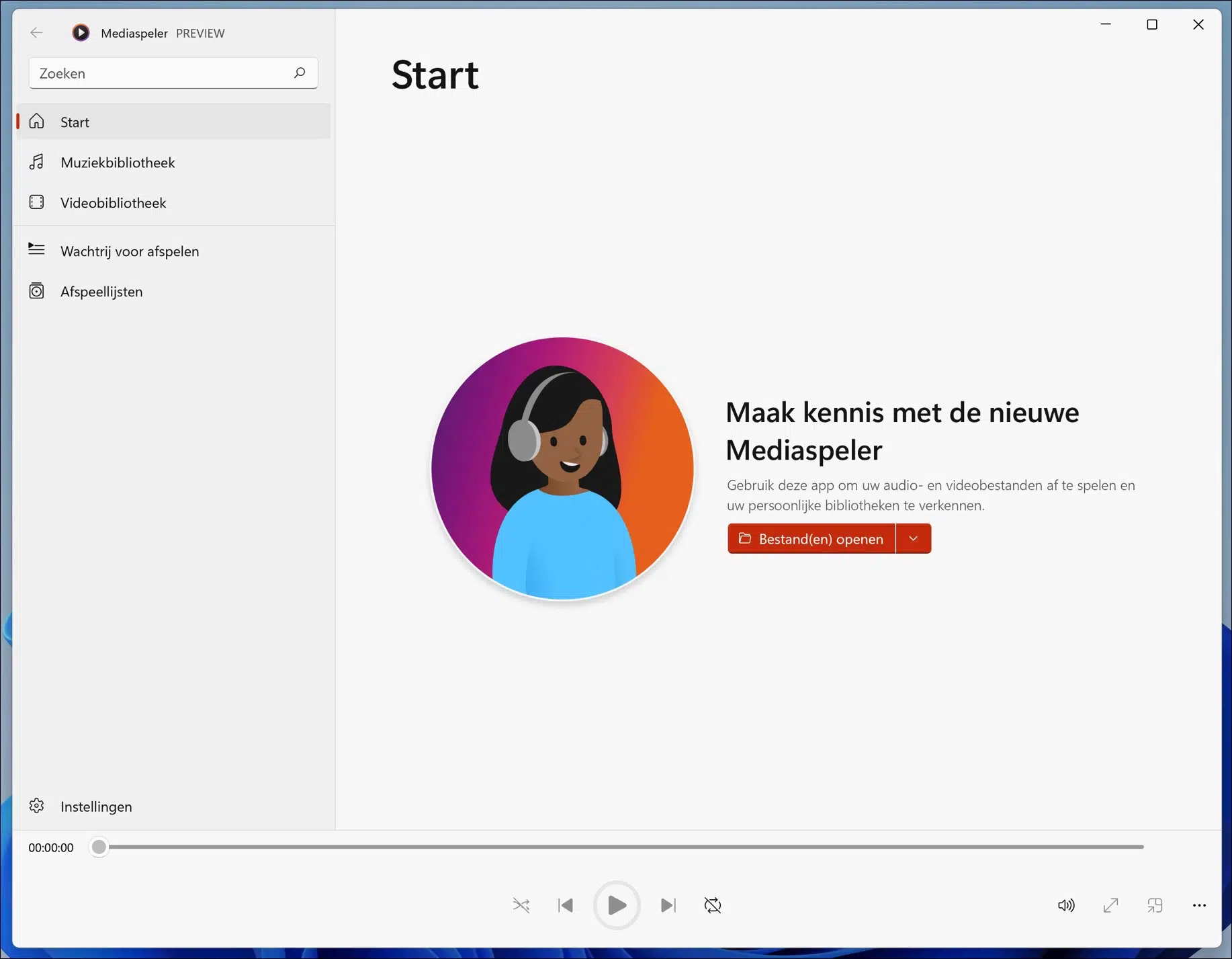 Windows Media Player preview in Windows 11