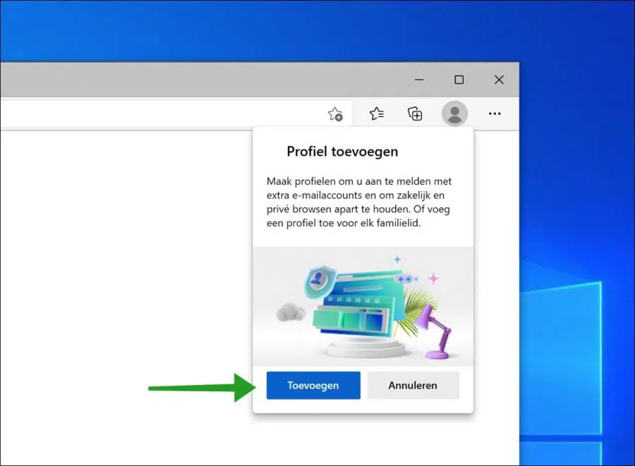 Nieuw profiel toevoegen aan Microsoft Edge browser