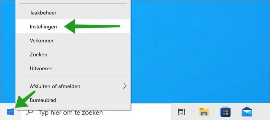 Abra as configurações do Windows 10