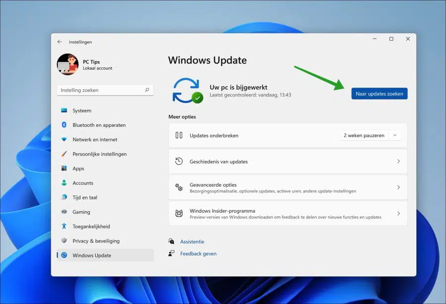 Windows 11 22h2 update installeren via windows update