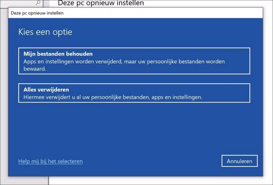 Windows 10 opnieuw installeren