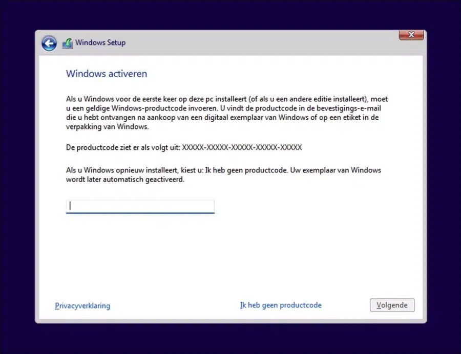 Windows 11 ik heb geen productcode