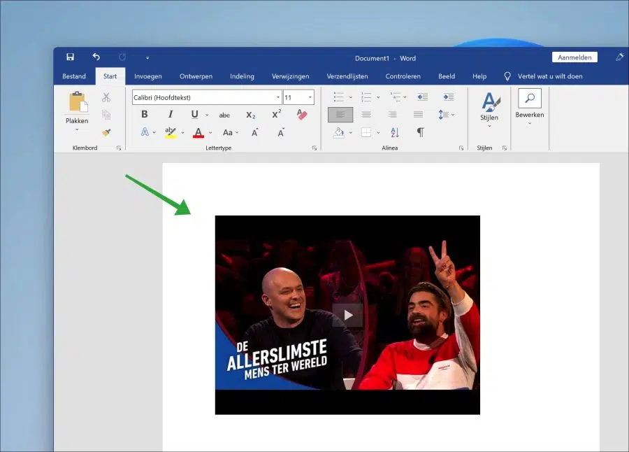 Youtube video in Word document