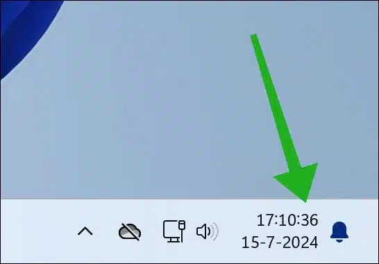 Seconden weergeven in de taakbalk klok in Windows 11