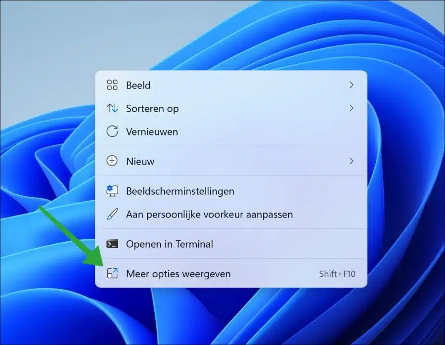 在 Windows 11 中显示更多选项