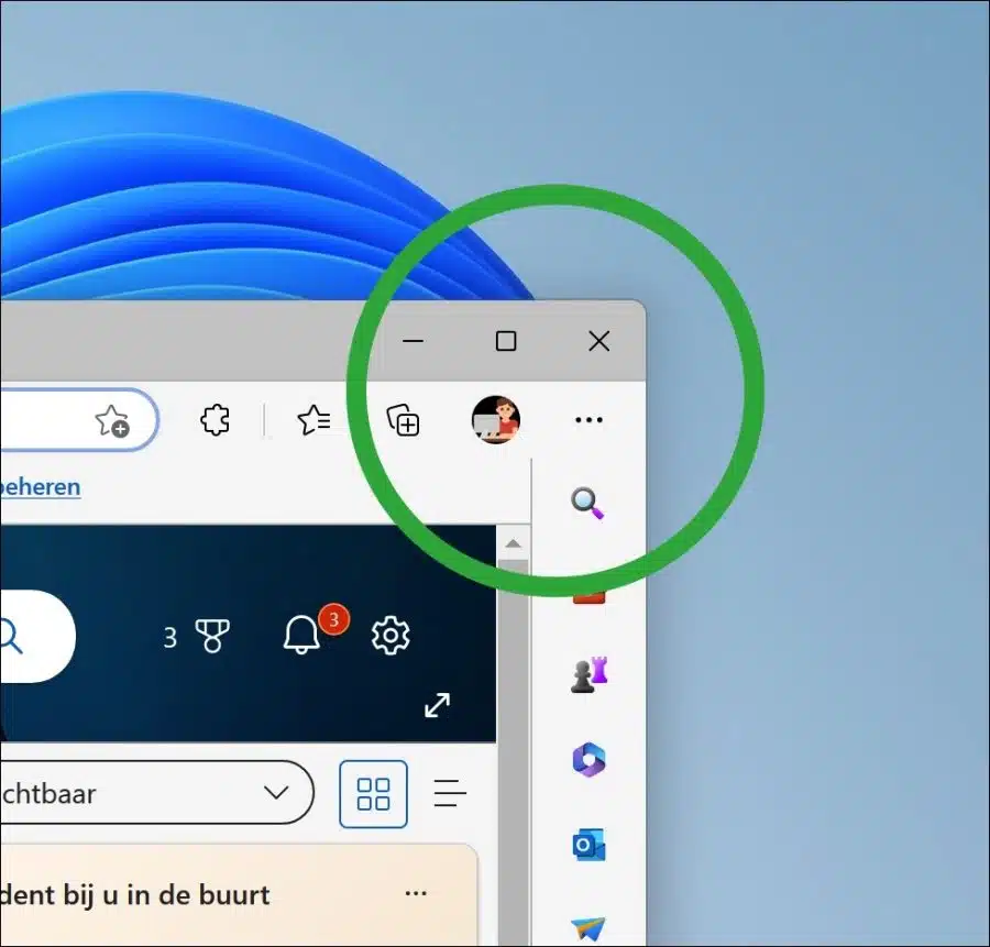 Bing chatten AI pictogram verwijderd uit de Microsoft Edge browser