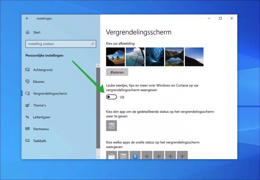 Reclame op vergrendelingsscherm uitschakelen in Windows 10