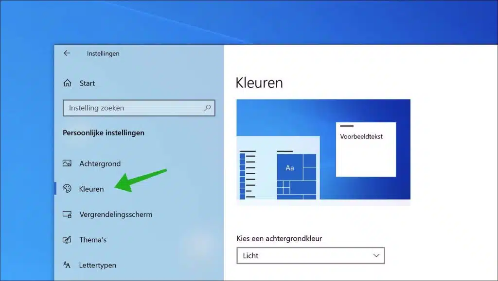 Kleuropties in Windows 10