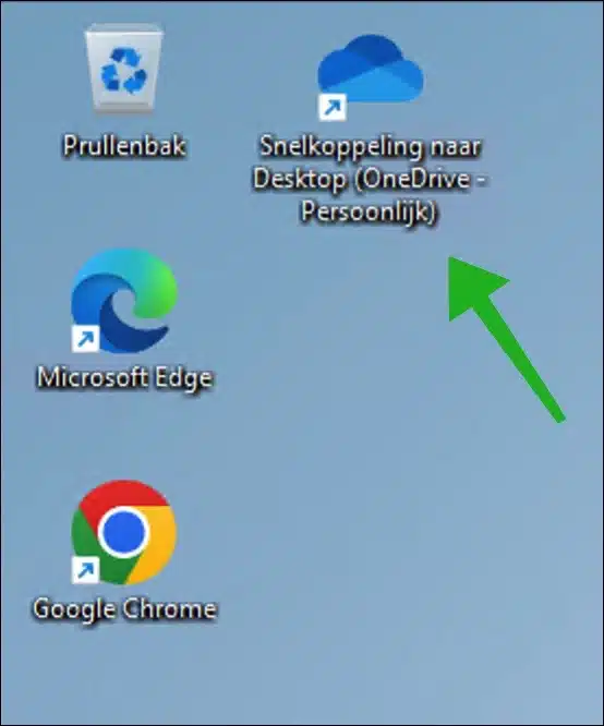 Snelkoppeling naar Desktop (OneDrive - Persoonlijk)
