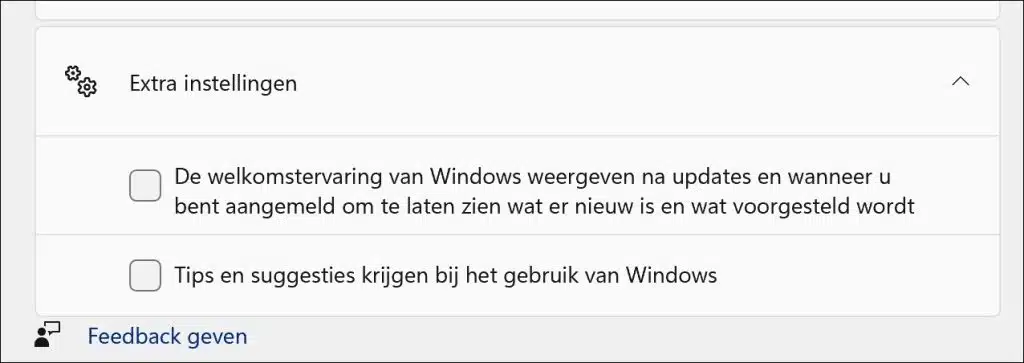 tips en suggesties bij het gebruik van windows uitschakelen
