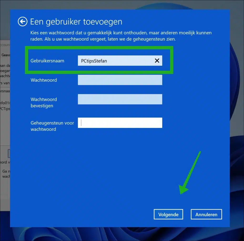 Gebruikersaccount toevoegen zonder wachtwoord in Windows 10