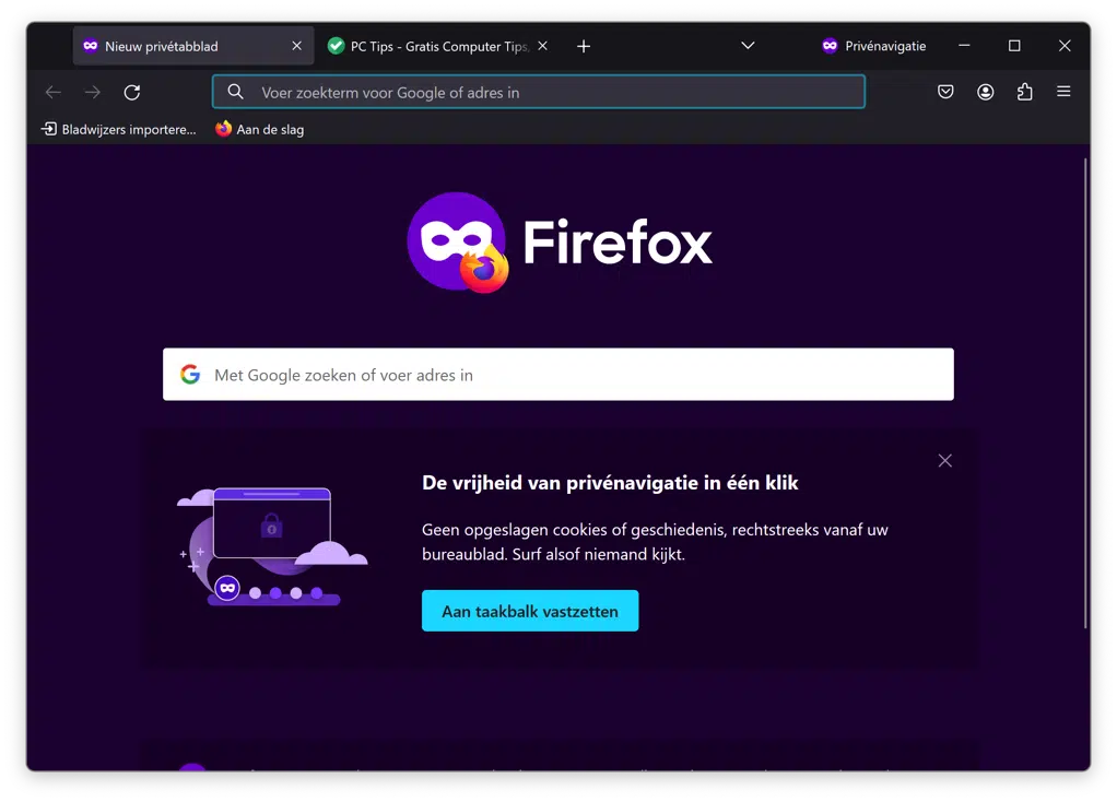 Firefox privevenster