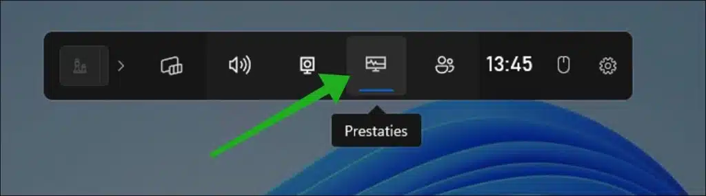 Prestaties in Game Bar Windows 11