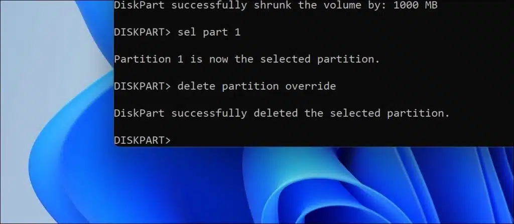 delete partition override