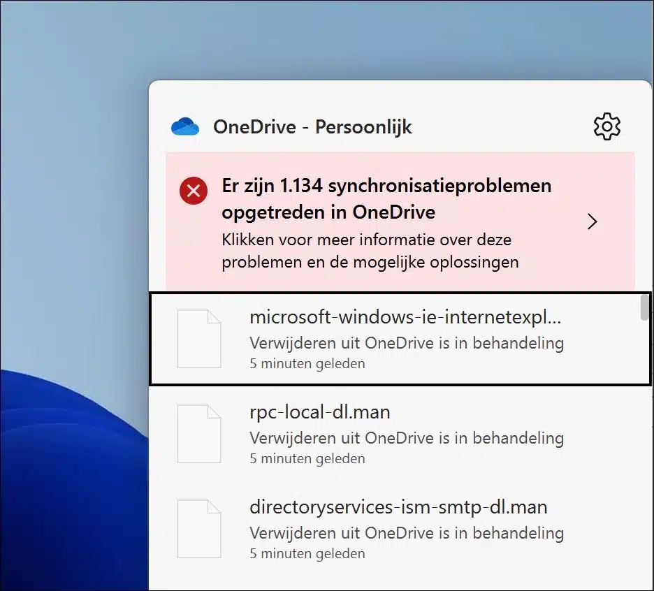 Synchronisatieproblemen in OneDrive