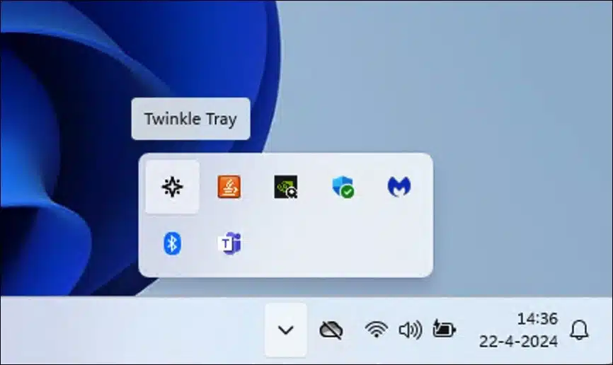 Twinkle Tray in systeemvak