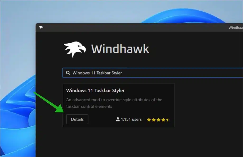 Windows 11 taskbar styler in Windhawk