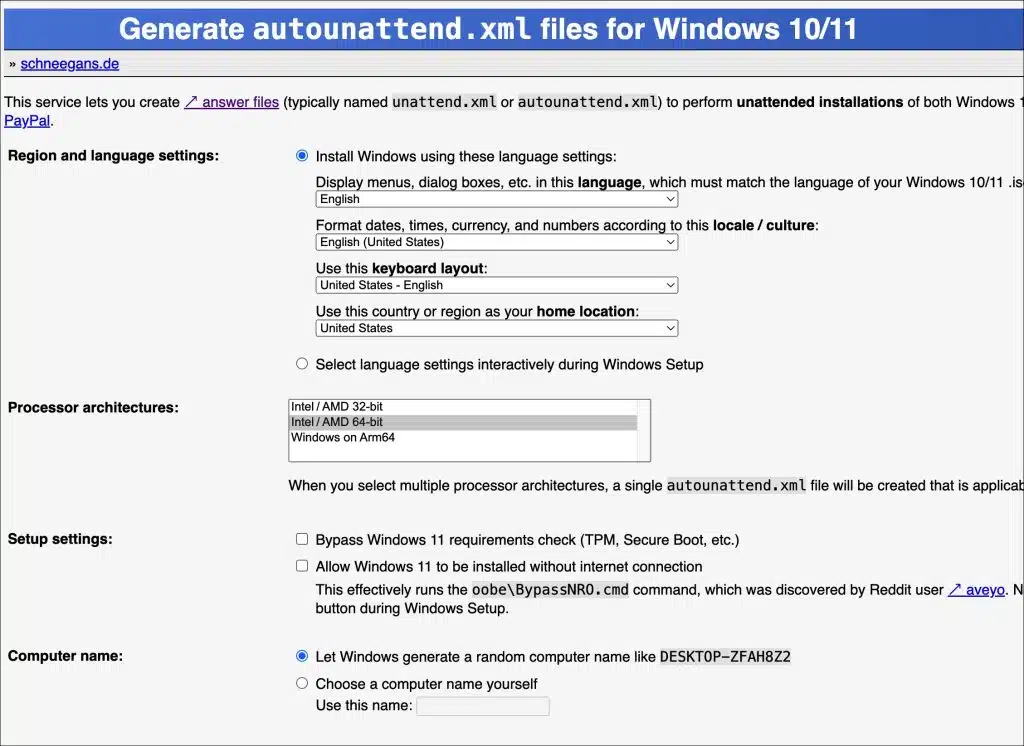 Autounattend.xml of Unattend.xml bestanden maken voor Windows 11 & 10