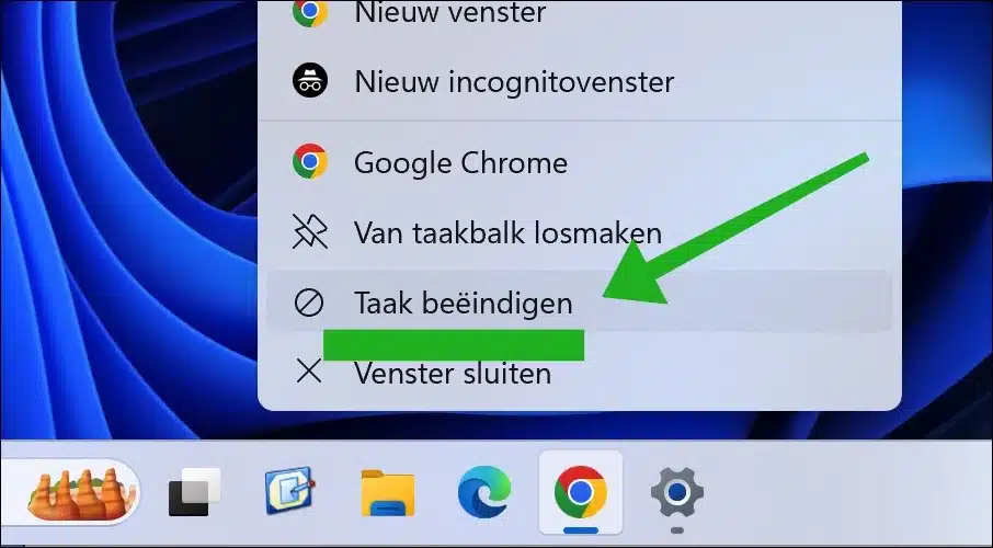 Taak beëindigen toevoegen aan de taakbalk in Windows 11