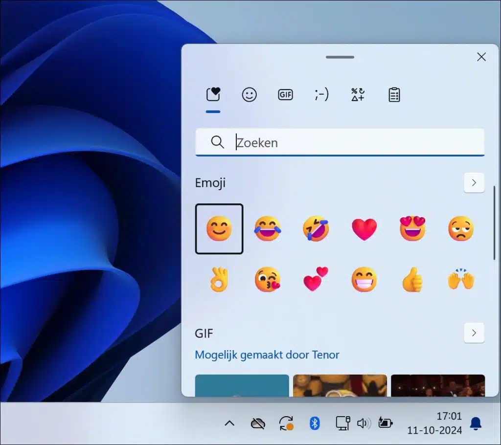 Emoticons gebruiken in Windows 11